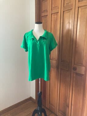 Allyson Whitmore Kelly Green Golf Shirt, Size 2X